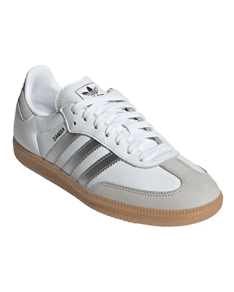 adidas Women's Sneakers Samba Og Cloud White-Silver-Grey One Leather Trainers White/silver/grey White
