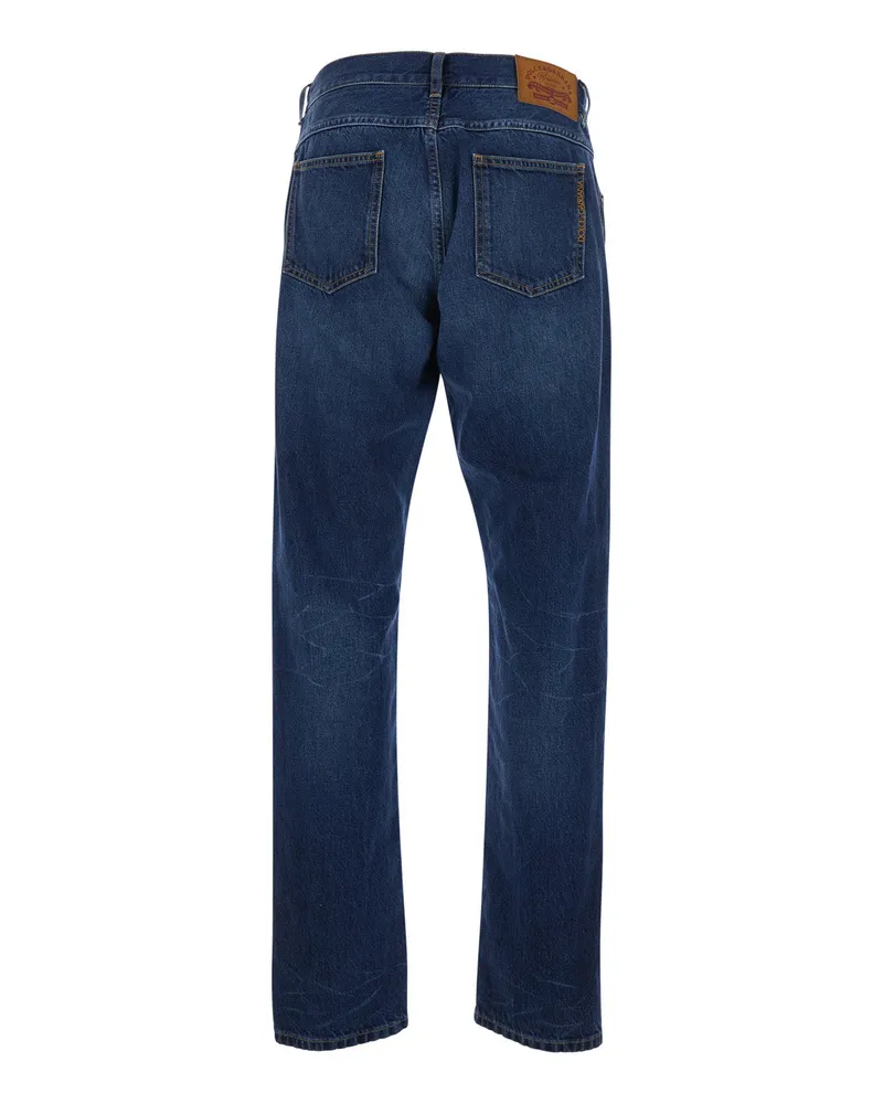 Dolce & Gabbana Straight-Leg Denim Jeans — Blue Blue