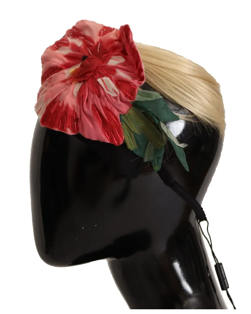 Dolce & Gabbana Women's Black Silk White Hair Parrucchiera Diadem Headband Elastane Accessory Black