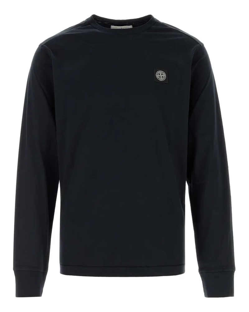 Stone Island Logo-Embroidered Cotton Shirt — Navy Navy