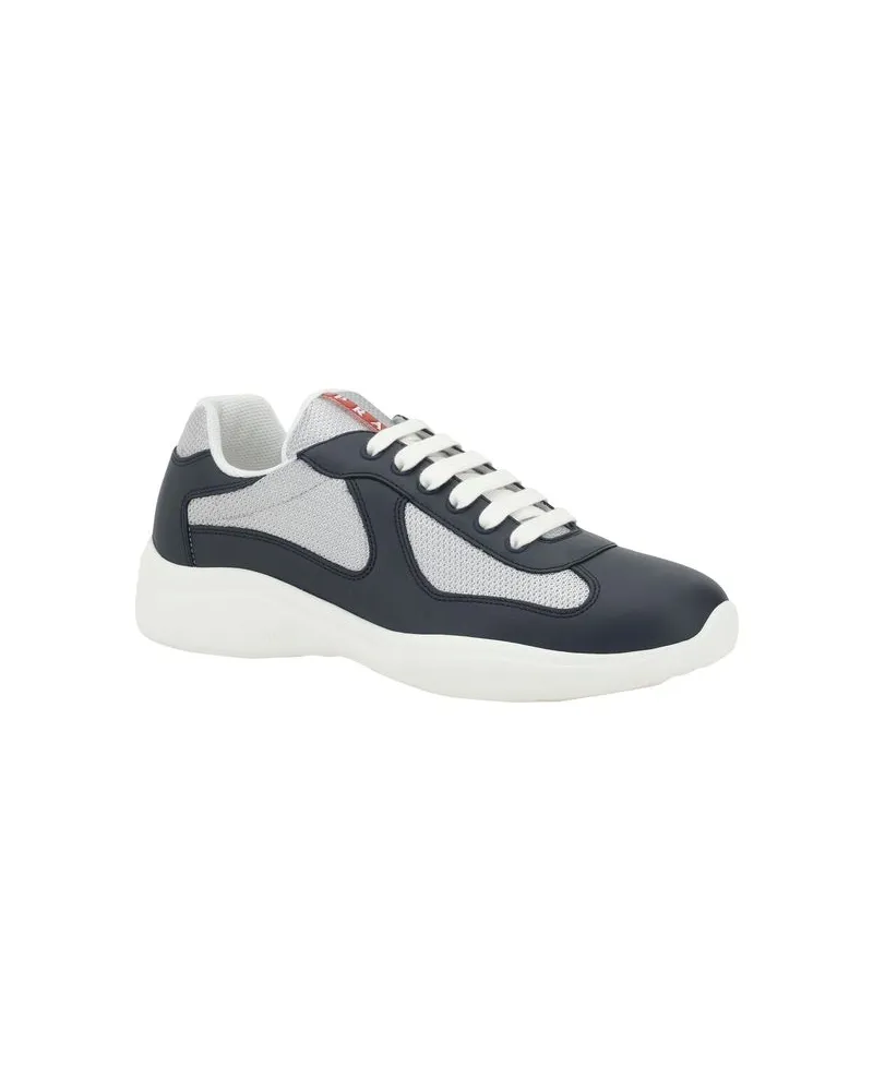 Prada Men's Blue Polyamide Athletic Sneakers Blue