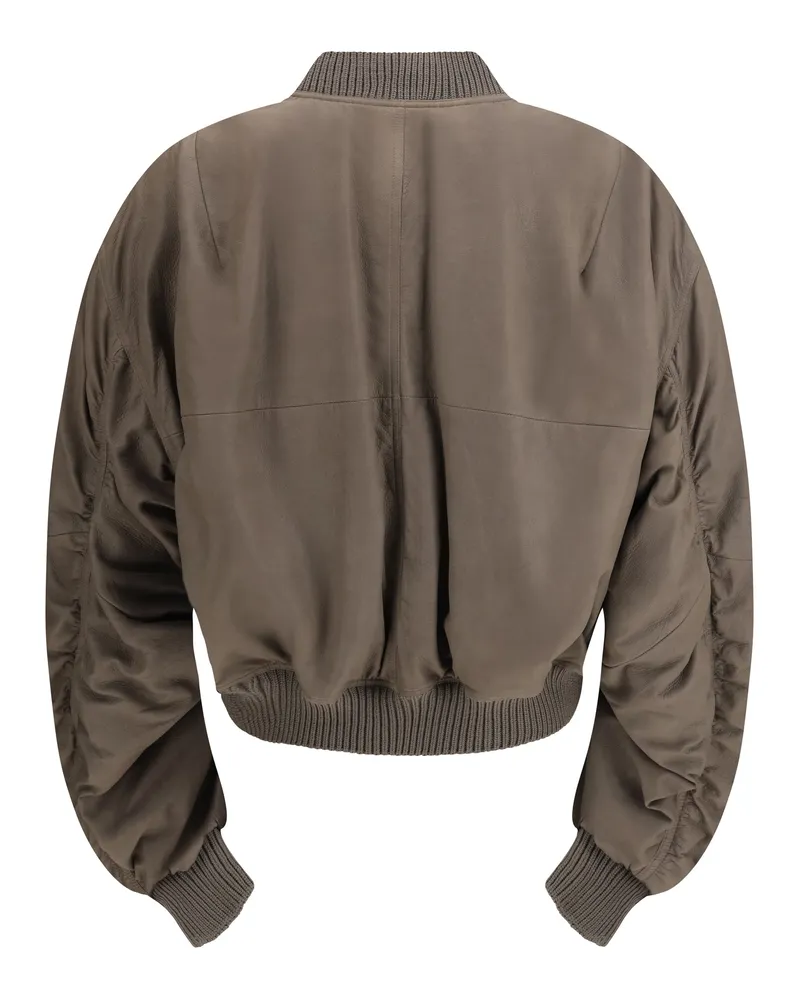 Rick Owens Men's Secchia Flight Bomber Lambskin Leather With Padding Dust Jacket Dust