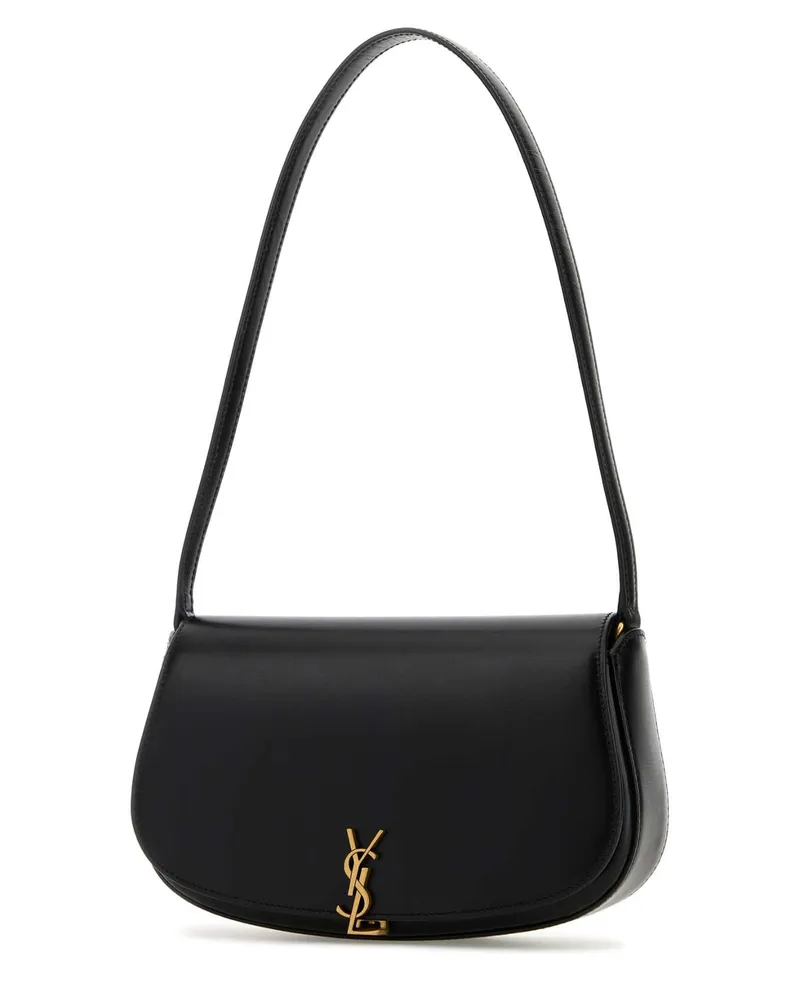 Saint Laurent Women's Black Leather Demi Lune Shoulder Bag Nero Borse A Mano Black