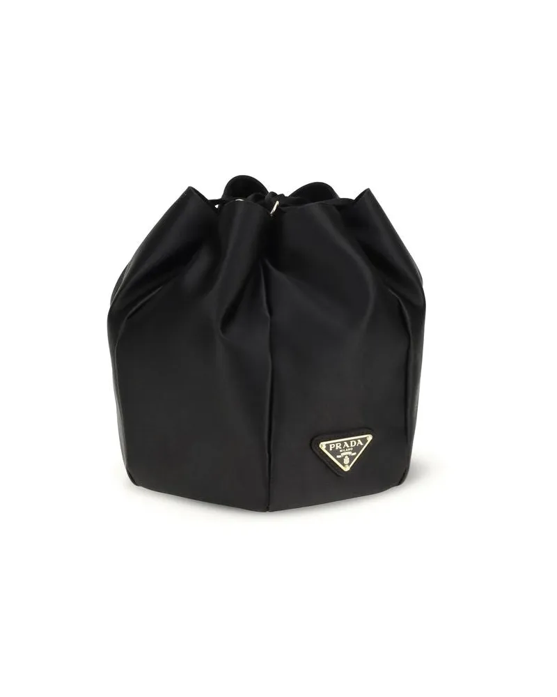 Prada Women's Black Silk Backet Bag Black