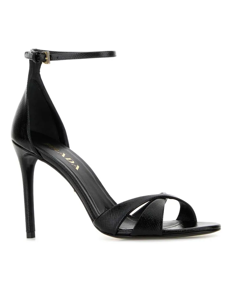 Prada Women's Black Leather Sandals Nero Sandali Black