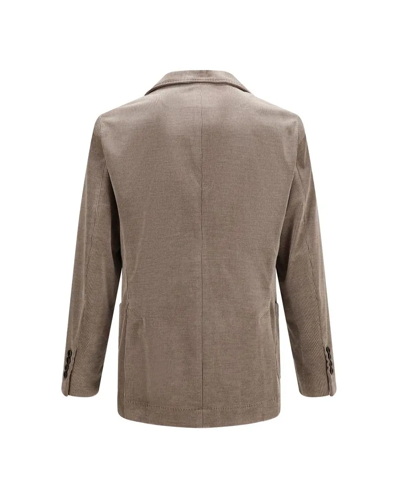 Brunello Cucinelli Men's Gray Cotton Full-Length Jacket Clothing Gray