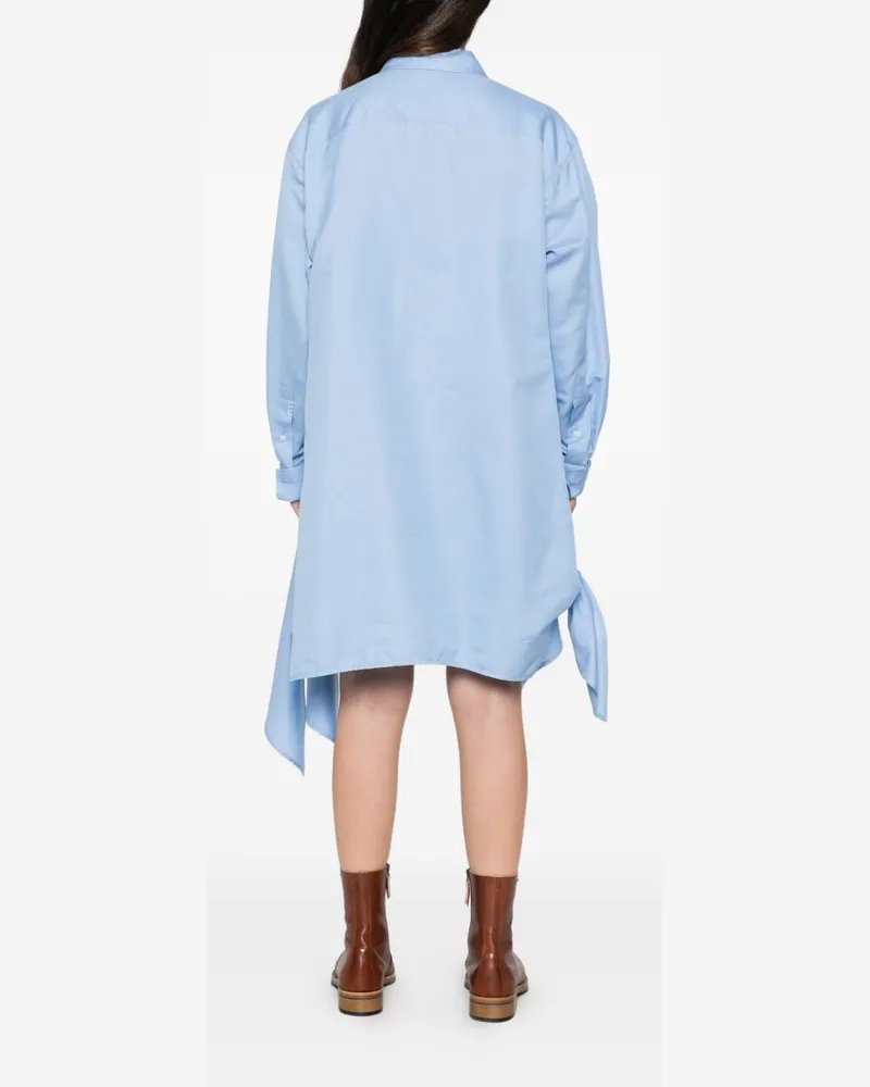 032c Cotton Button-Up Shirt Dress — Light Blue Light
