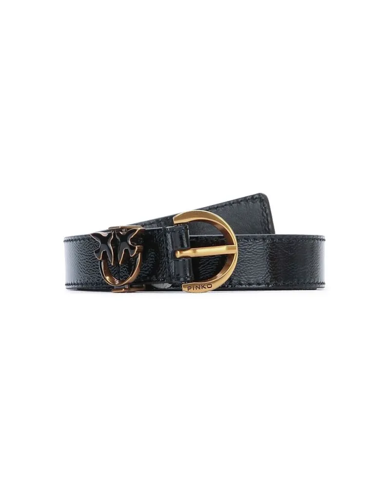 Pinko Calf Leather Belt — Black Black