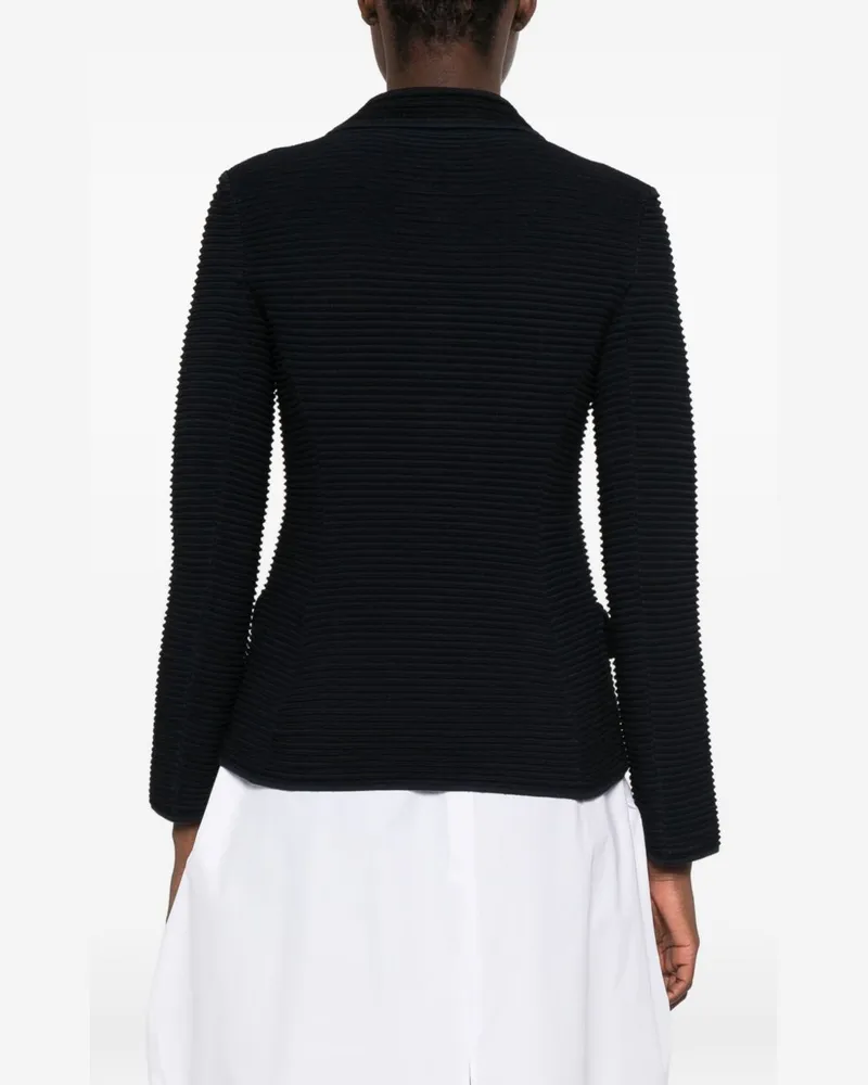 Emporio Armani Ribbed Knit Blazer — Black Black