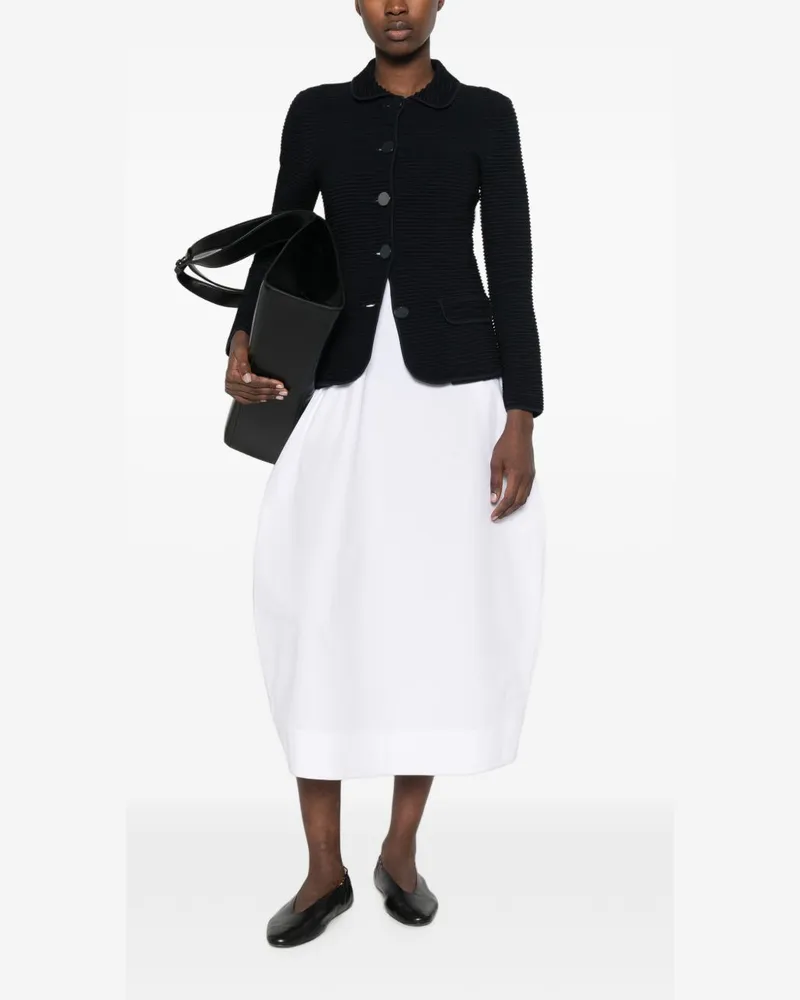 Emporio Armani Ribbed Knit Blazer — Black Black