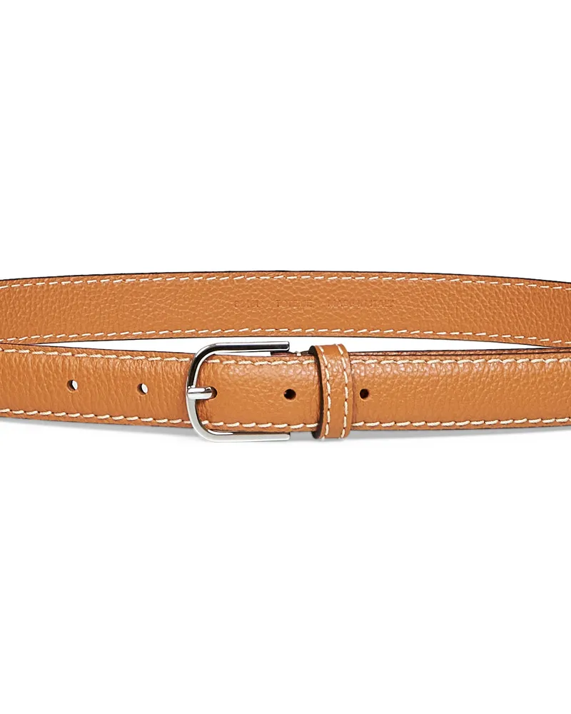 Totême Women's Belt Tan Grained Leather Brown Calf Tan