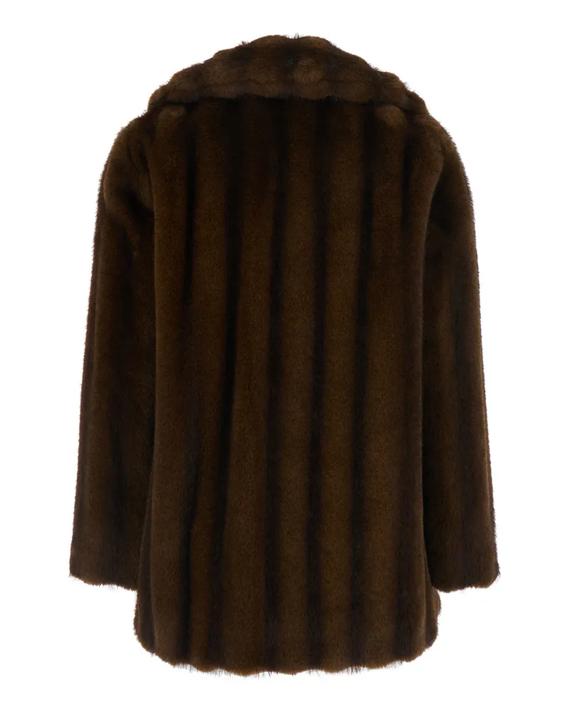 Max Mara Women's Jacket Mstneo Brown Tech Fabric Polyester Coat Brown