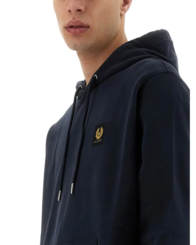 Belstaff Cotton Hooded Sweatshirt — Blue Blue