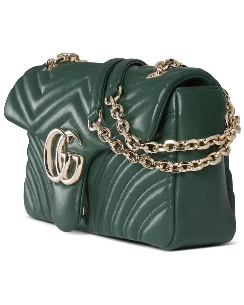 Gucci Women's Shoulder Bag Gg Marmont Green Leather Lamb Green