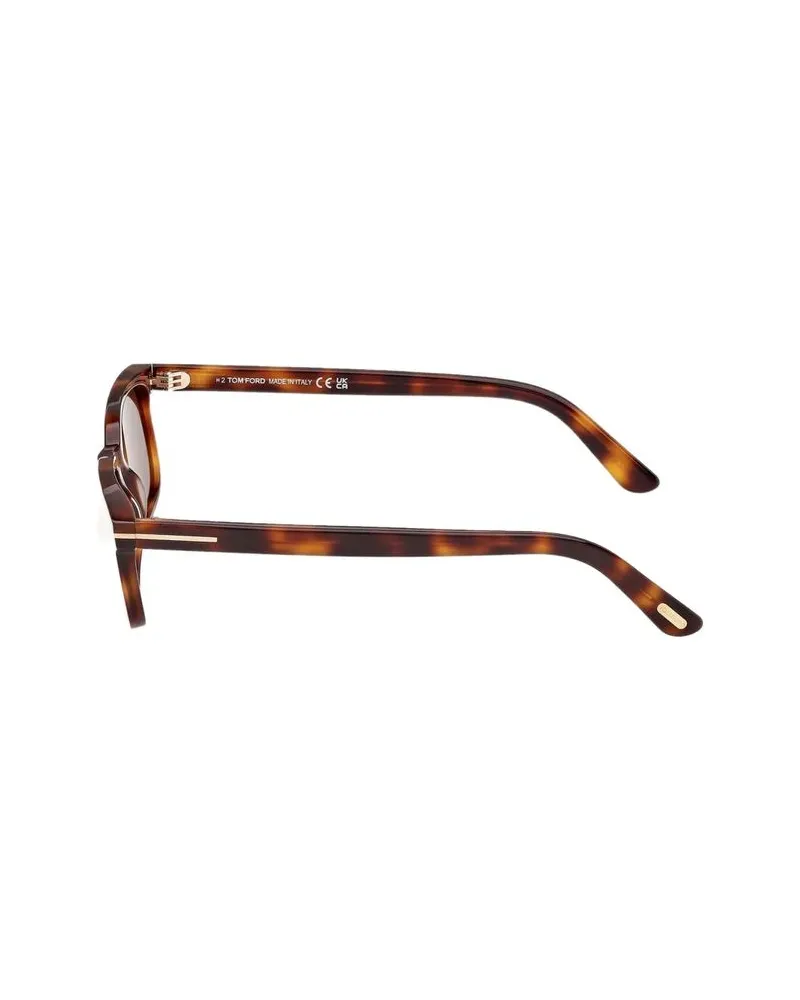 Tom Ford FT1480 Tortoiseshell Rectangular Sunglasses — Brown Brown