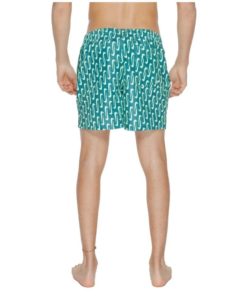 Nike Geometric Print Polyester Swim Shorts — Green Green