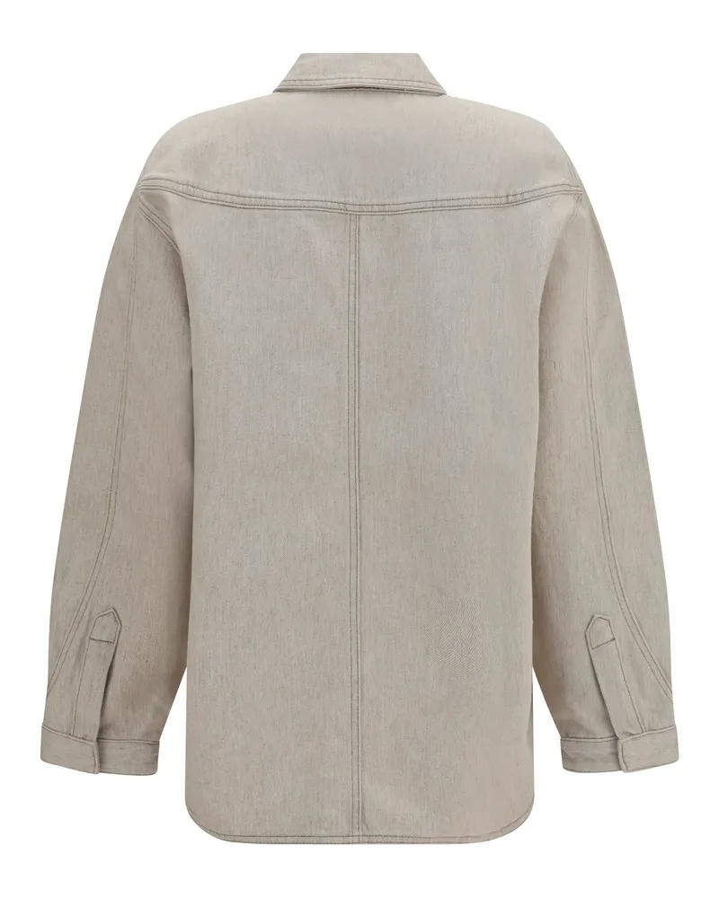 Jacquemus Women's Amelo-De-Nîmes Denim Shirt Light Beige Cotton; True Hemp Beige