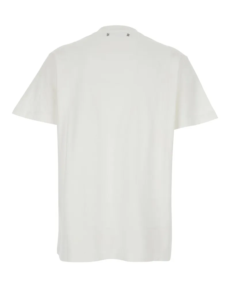 Golden Goose Crystal-Embellished Crew Neck T-Shirt — White White