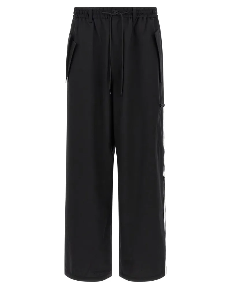 Y-3 Wool-Blend Drawstring Joggers — Black Black