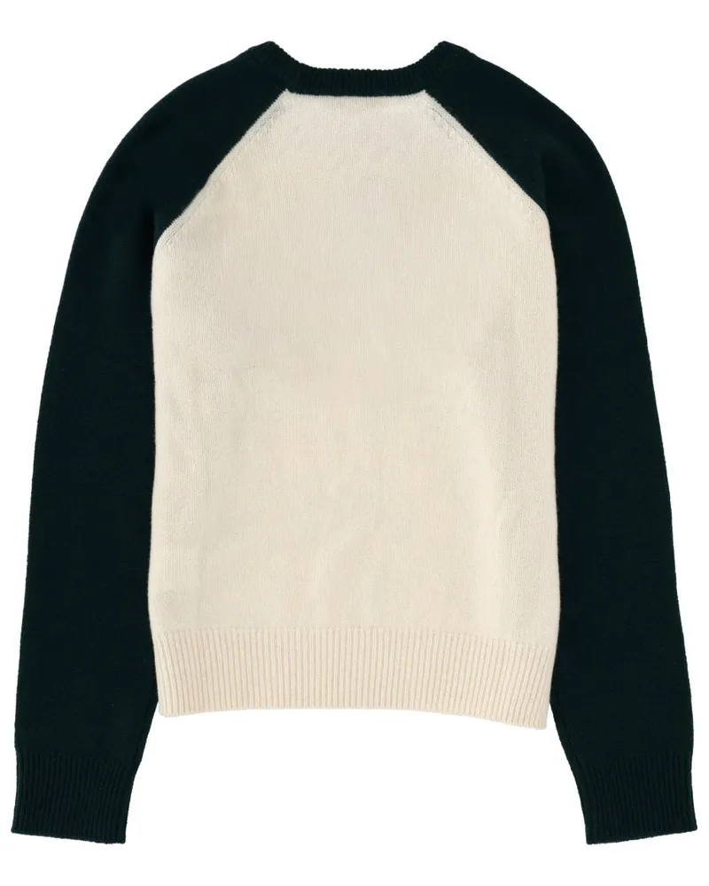 SPORTY & RICH Logo Jersey Cashmere Blend Sweater — Multicolor Multicolor