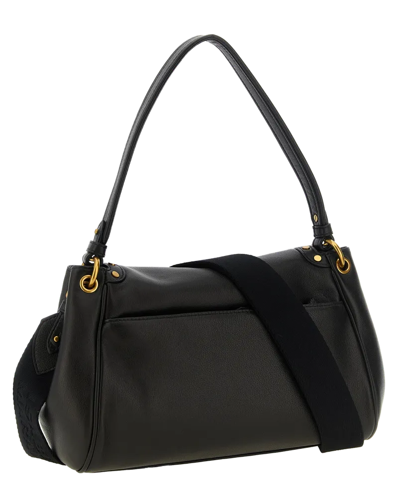 Isabel Marant Lambskin Leather Shoulder Bag — Black Black
