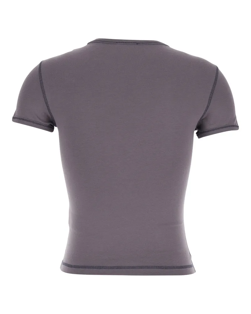 Diesel Women's T-Shirt T-Uncuties-Long-S5 Grey Cotton T-Shirts & Jerseys Gray