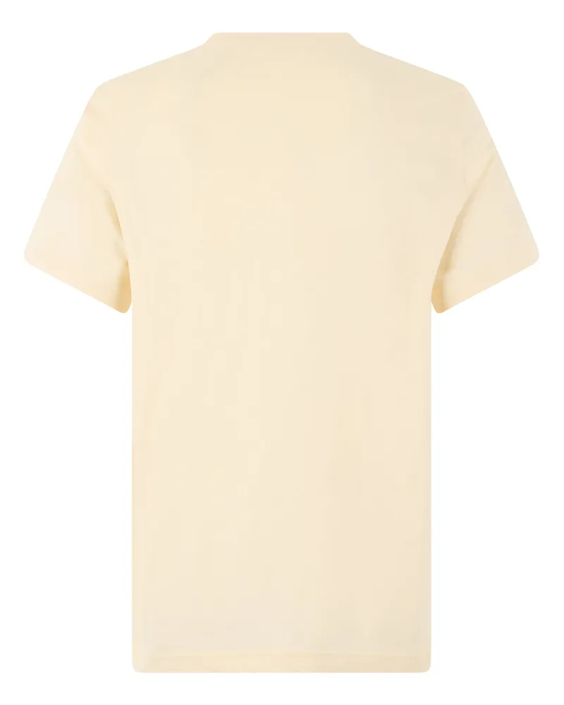 Moncler Logo-Embroidered Cotton T-Shirt — White White