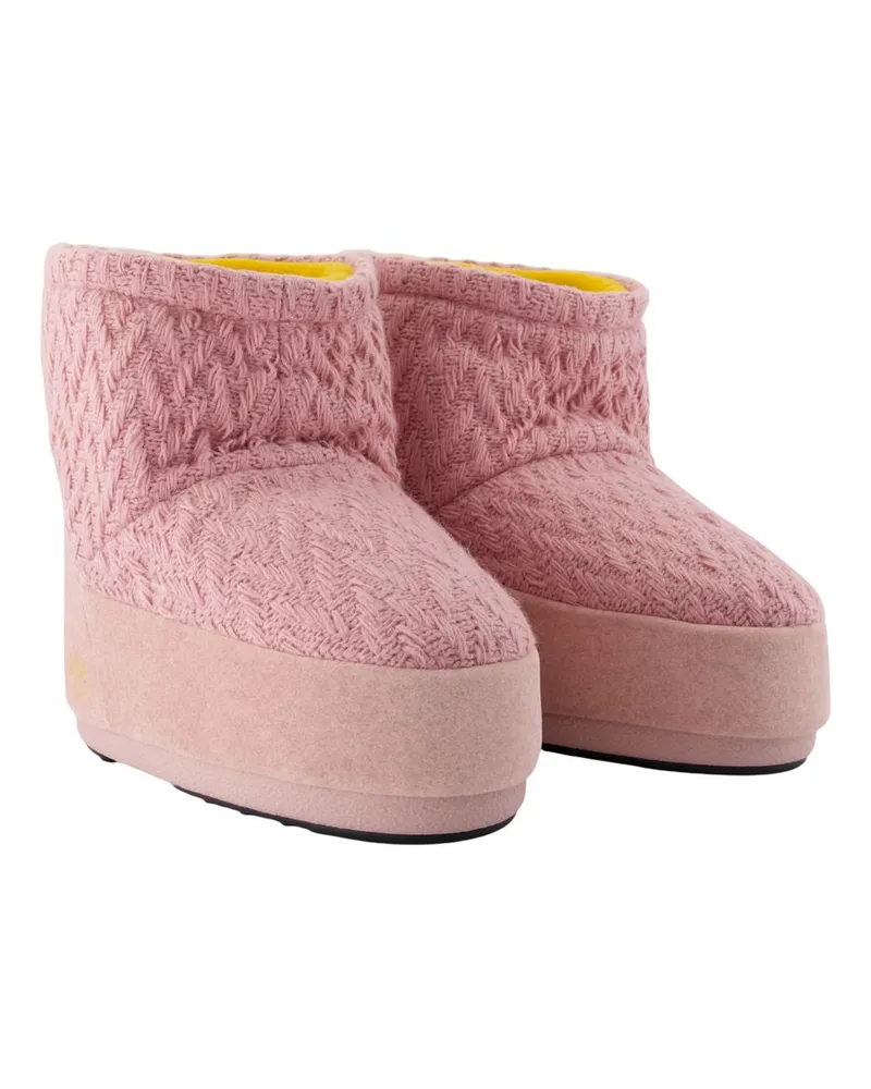 Moon Boot Women's Mb X Gir Icon Low Ankle Boots - Moon Acrylic Pink Shoes Ankle-Boots Pink
