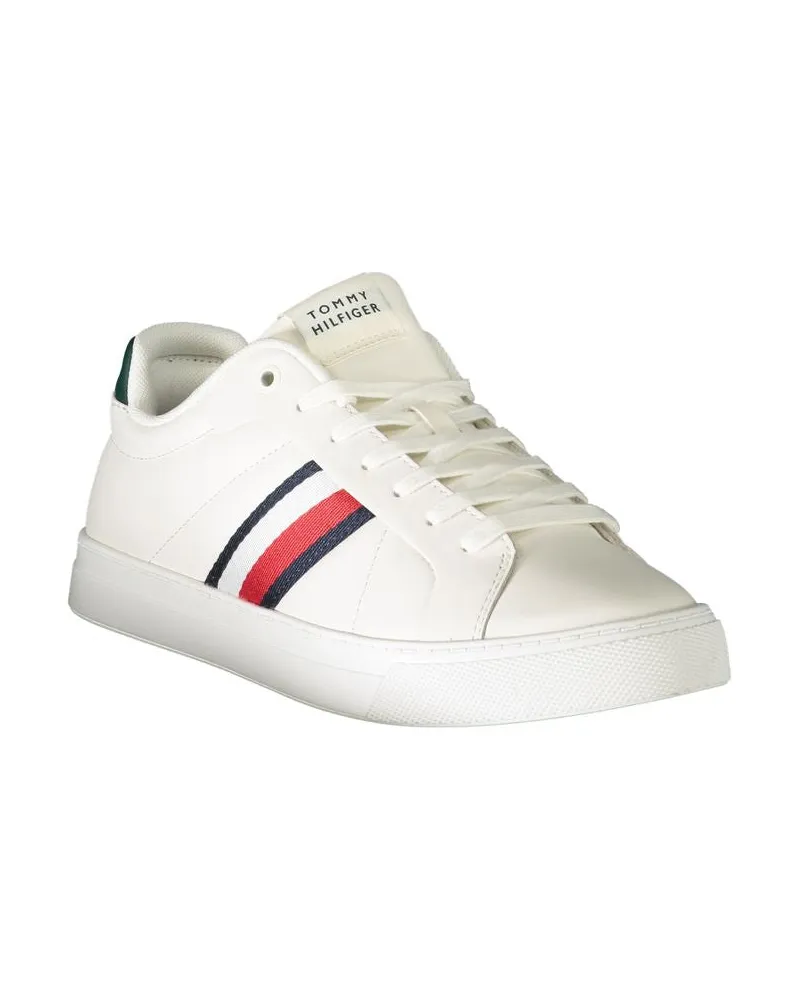 Tommy Hilfiger Striped Leather Sneaker — White White