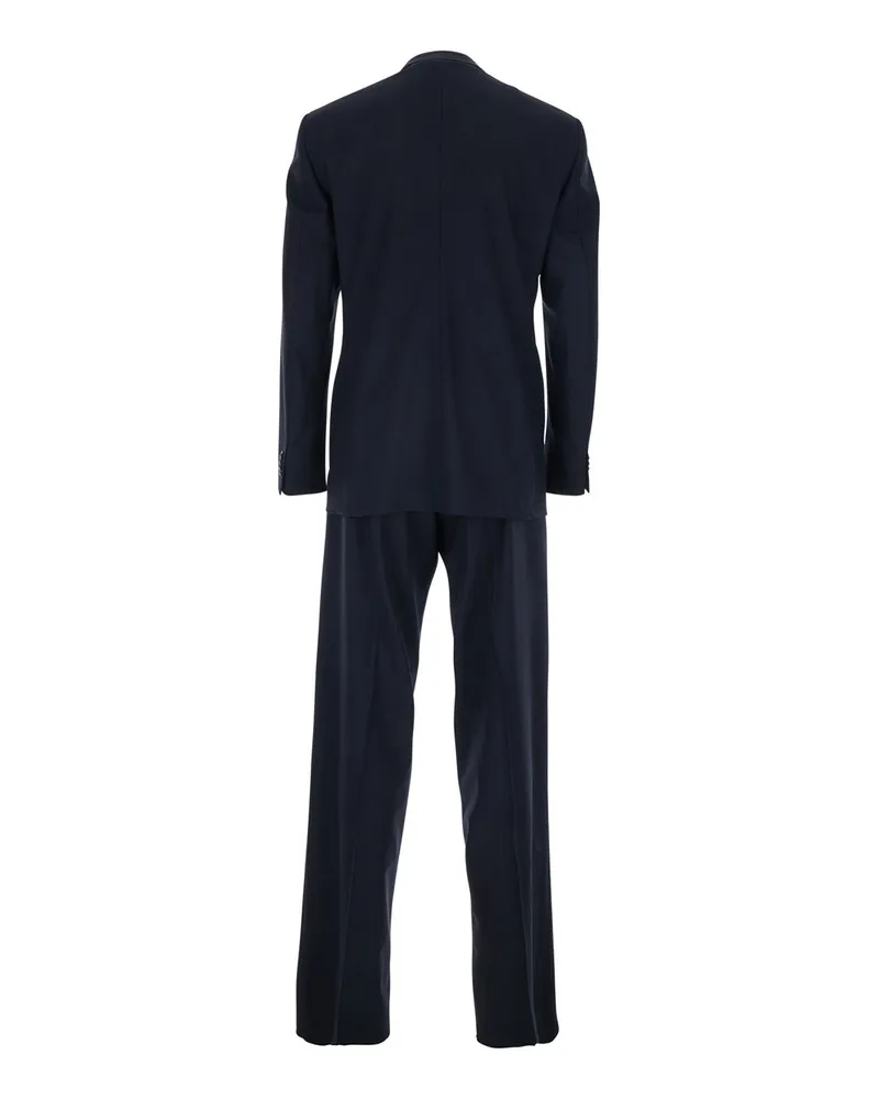 Giorgio Armani Men's Double-Breasted Suit, Blue Wool Virgin Suits Blue