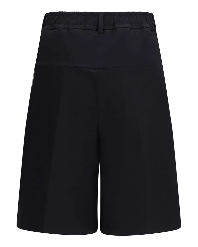GCDS Men's Shorts Logo Black Black-Black Cotton Bermuda Black/black Black