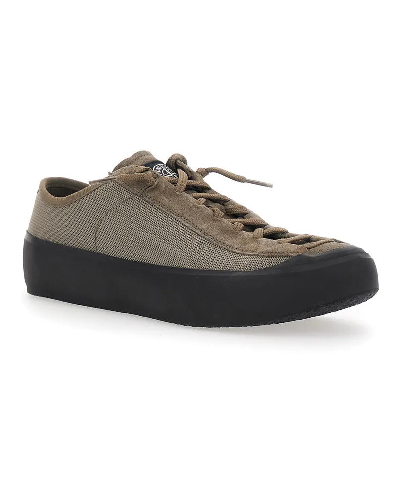 Stone Island Men's Low-Top Suede Sneaker Brown Rubber Trainers 