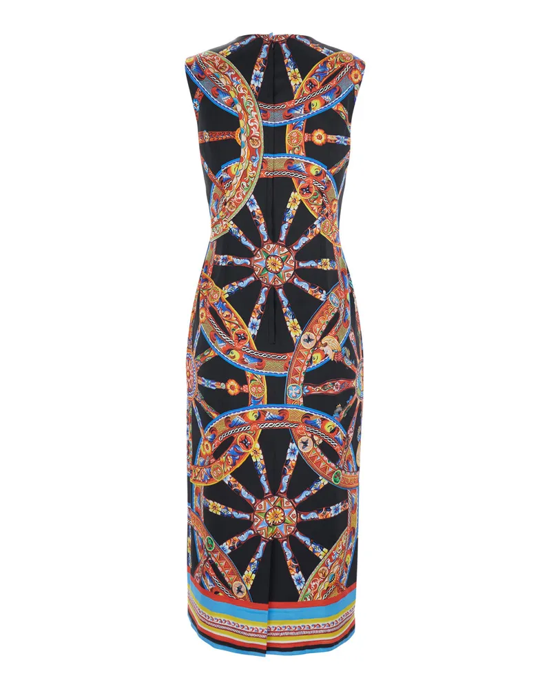 Dolce & Gabbana Women's Sleeveless Satin Dress Multicolour Viscose Black
