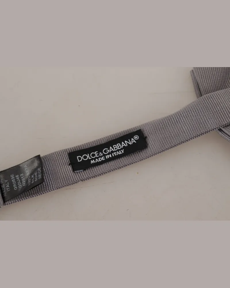 Dolce & Gabbana Men's Gray Silk Adjustable Neck Papillon Tie Gray