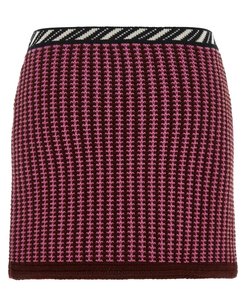 Versace Two-Tone Knit Skirt — Pink Pink