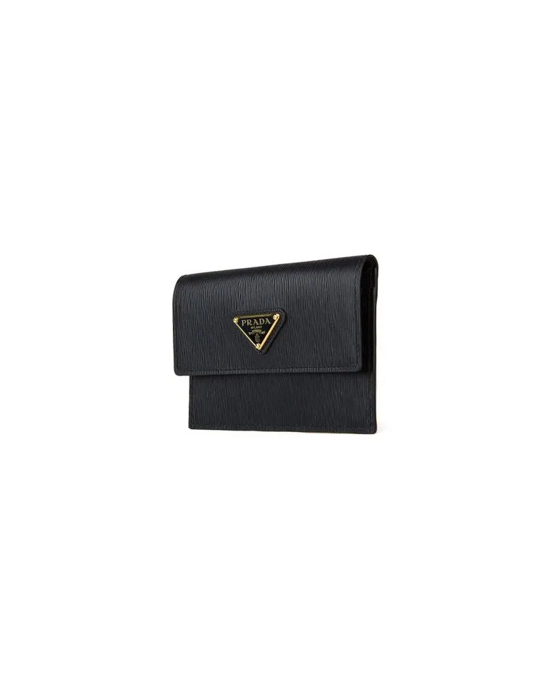 Prada Women's Wallet Black Saffiano Leather Bags Black