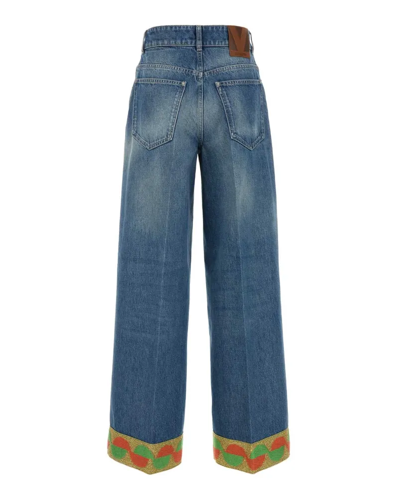 Valentino Garavani Women's Denim Jeans Mediumbluedenim Exterior: Cotton Blue