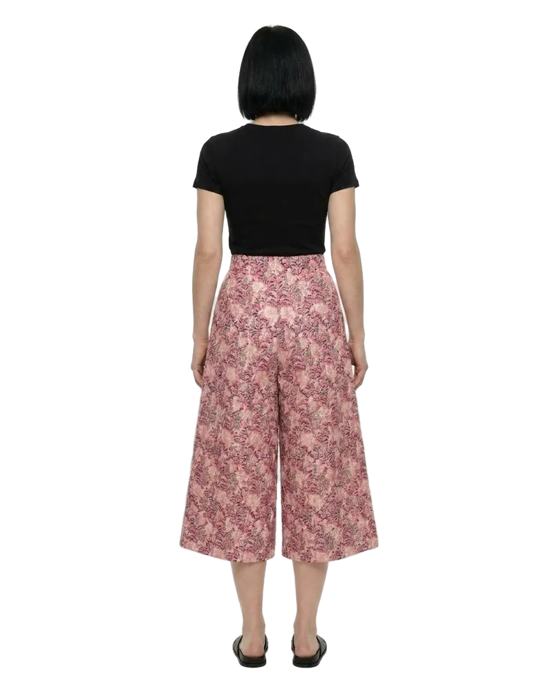 Dolce & Gabbana Floral-Print Cotton Blend Culottes — Pink Pink