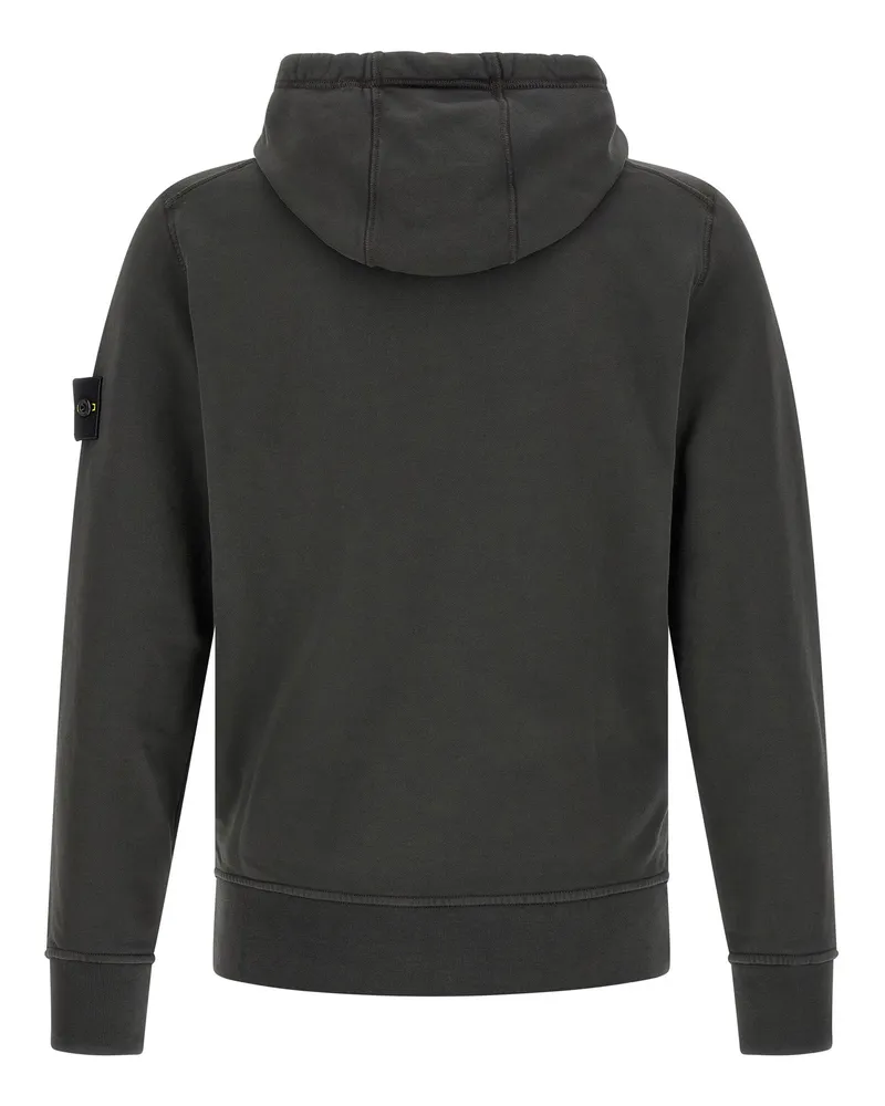 Stone Island Organic Cotton, Garment-Dyed Hoodie — Grey Grey