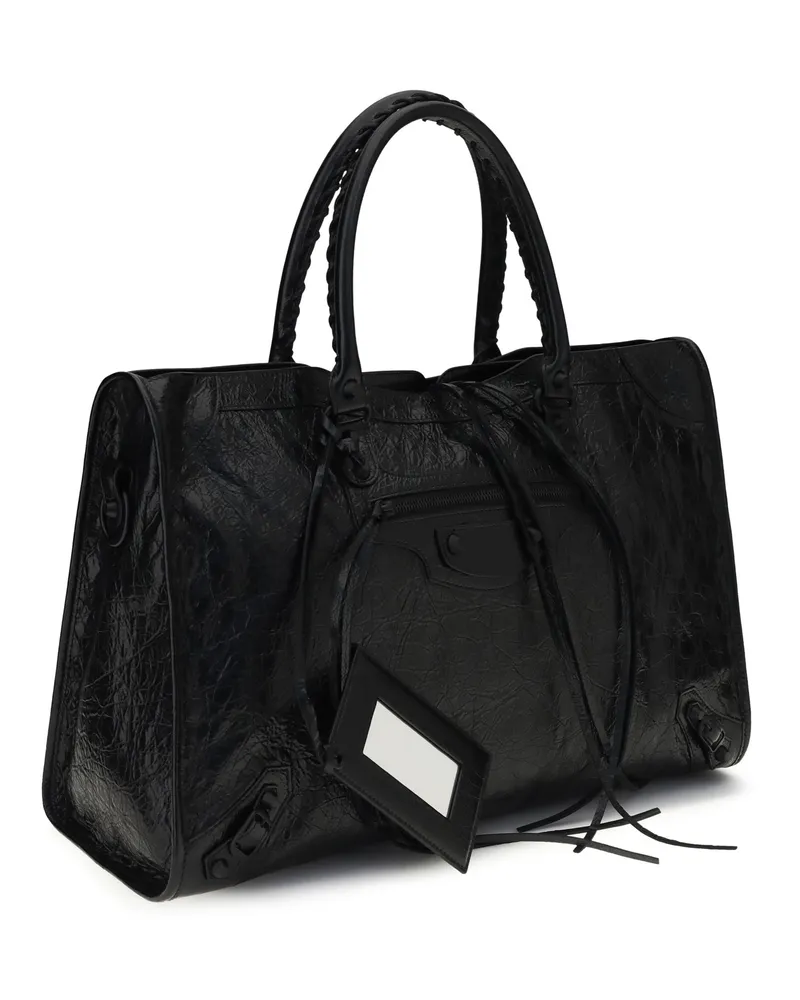 Balenciaga Men's Le City Large Handbag Black Shoulder Bags Black