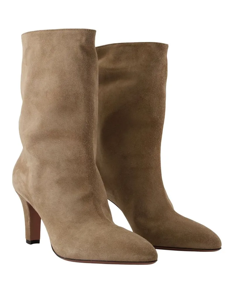 Paris Texas Women's Elsa 75 Ankle Boots -  Leather Beige Calfskin Shoes Ankle-Boots Beige