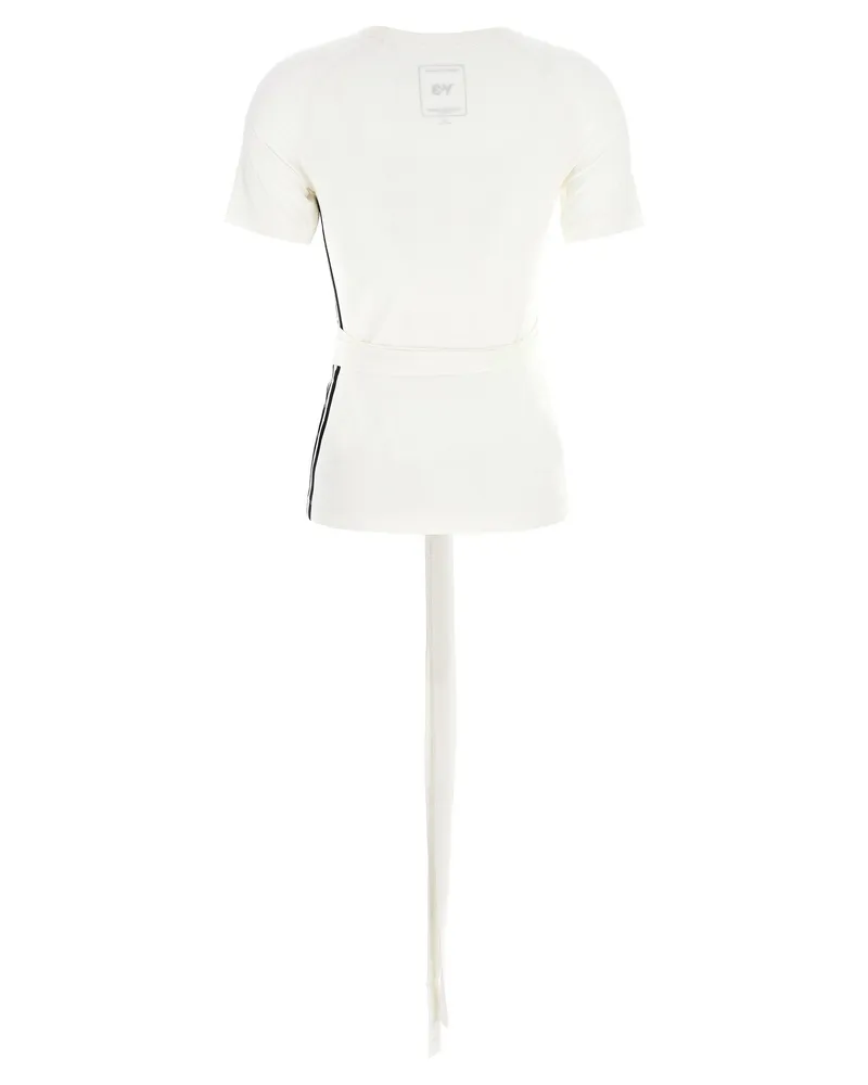 Y-3 Stretch Lyocell with Tie Waist T-Shirt — Cream Cream