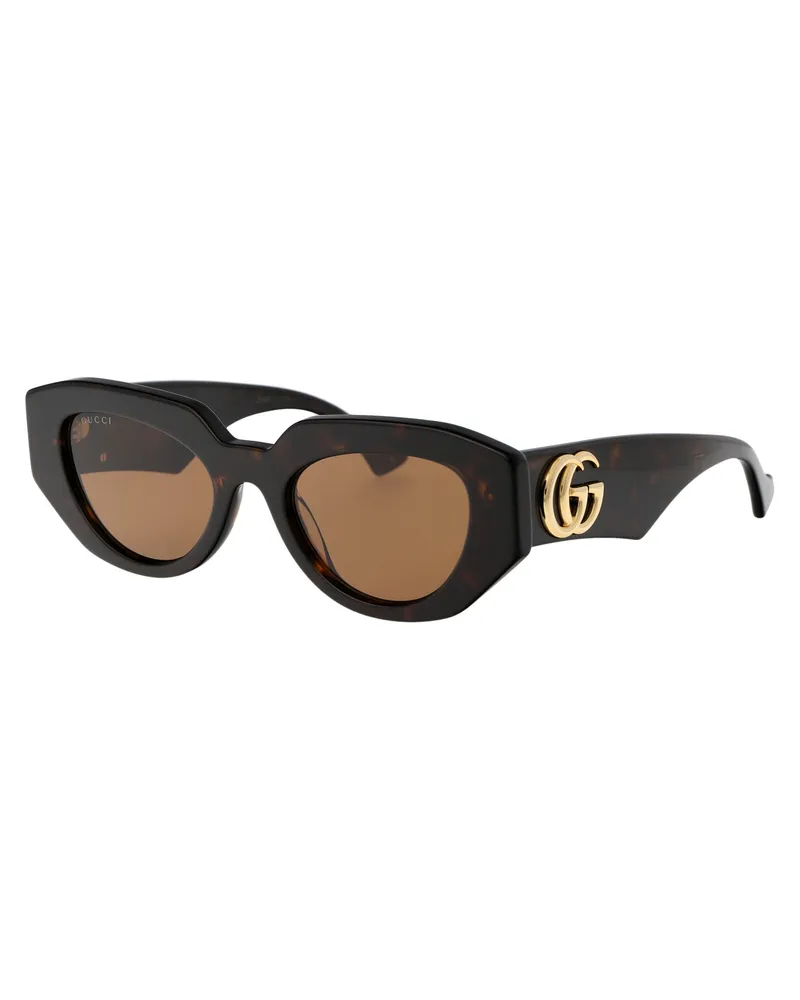 Gucci GG1421S Acetate Cat-Eye Sunglasses — Tortoiseshell Tortoiseshell