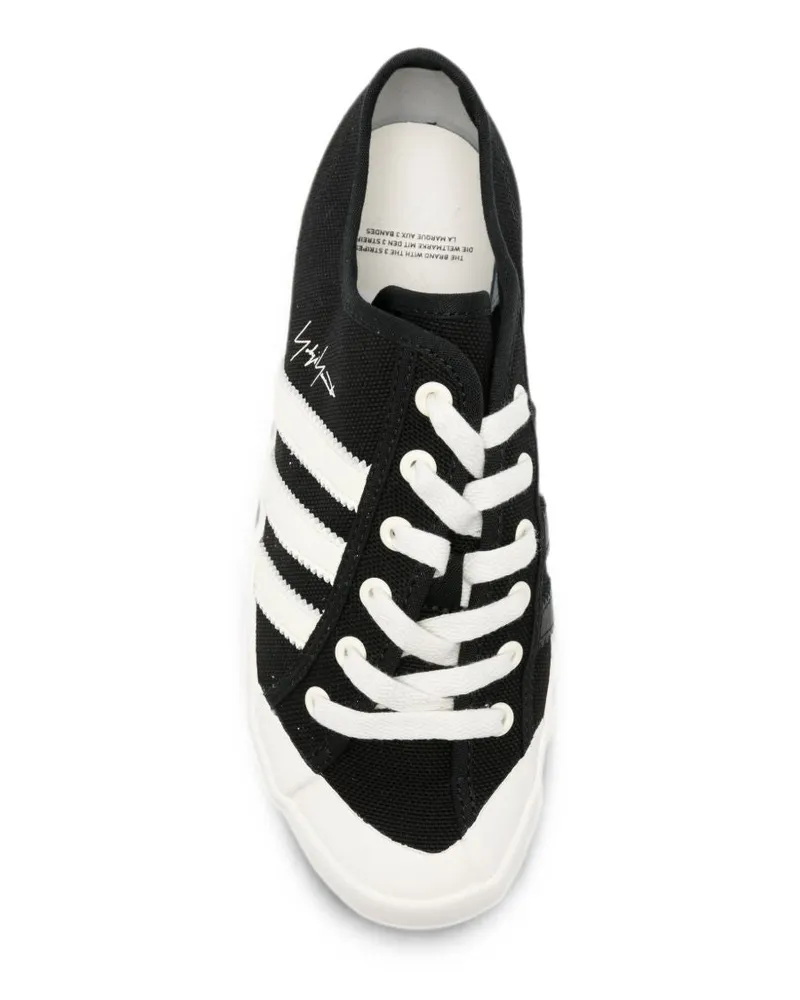 Y-3 Three-Stripe Canvas Sneaker — Black Black