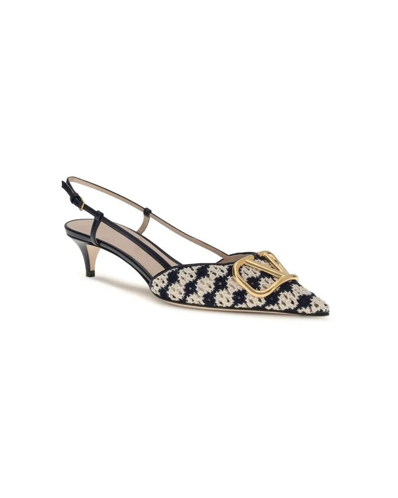 Valentino Garavani Women's Multicolor Goatskin Mid Heel Pumps Black