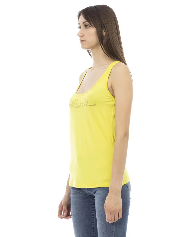 Just Cavalli Yellow Viscose Women Top Bicolor Yellow