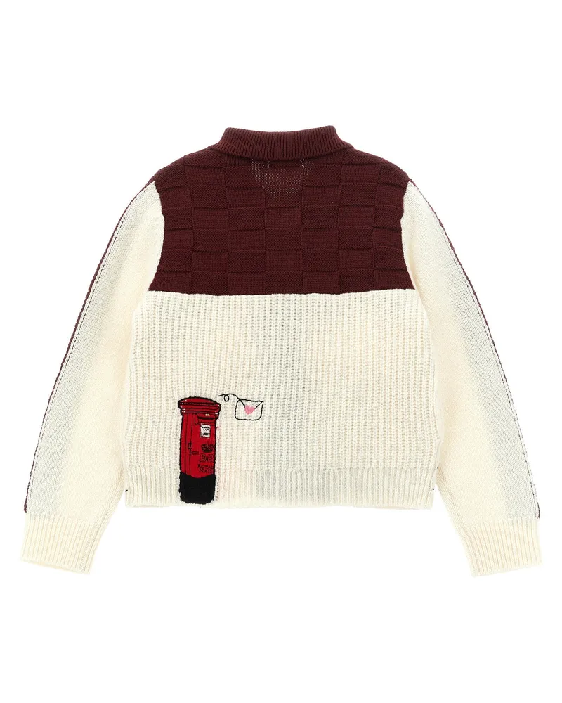 Burberry Townhouse Bear Cardigan — Burgundy Burgundy