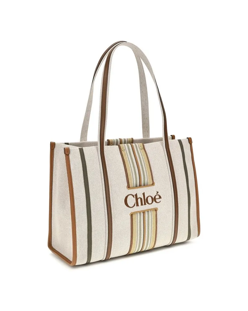 Chloé Woody Tote Bag — Beige Beige