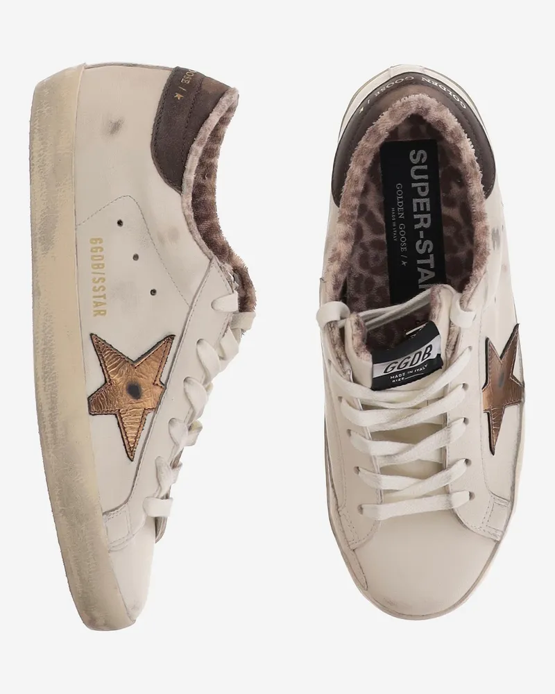 Golden Goose Women's Leather Sneakers Stardan White Ovine Trainers White