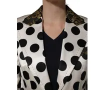 Polka-Dot Silk Blazer — White